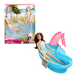 Barbie Maiô Verde Piscina Glam E Acessórios Hrj75 - Mattel