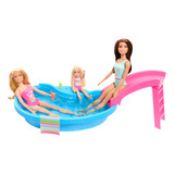 Barbie Maiô Verde Piscina Glam E Acessórios Hrj75 Mattel