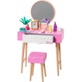 Barbie Móveis E Acessórios Penteadeira De Brinquedo Padrão Da Boneca Barbie Hjv35 Mattel