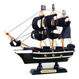 Barco Caravela Pirata 15cm Madeira Miniatura Decoração