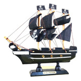 Barco Caravela Pirata 19 Cm Madeira Miniatura Decoração