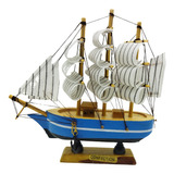 Barco Caravela Veleiro Tecido Decorativa Presente 15cm 