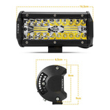 Barra De Led 7 16cm 8d 120w Suporte Inferior + Fuse + Botão