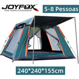 Barraca De Camping Automatica Upf 50+ Impermeavel 1500mm Grande Para 5-8 Pessoas 240*240*155cm Joyfox Cor Verde-escuro
