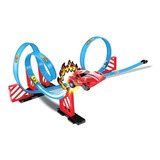 Barrettoimports Pista Corrida Looping 360 Lançador Carrinho Tipo Hotwheels Cor Colorido