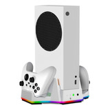 Base Carregador Cooler Para Xbox Series S 2 Baterias Led Rgb