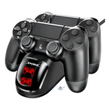 Base Carregador Dobe Ps4 Slin /pro Cor Preto Duplo Dock Charge Controle Ps4 T
