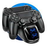 Base Carregador Duplo Dock Charge Controle Joystick Ps4 Cor Preto 5v