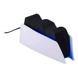 Base Carregamento Controle Dualsense Compatível Ps5 Dock Suporte Duplo Cor Branco