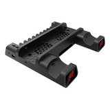  Base Cooler Ps4 Slim Pro Carregador 2 Controles Porta Jogos