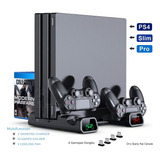 Base Cooler Suporte Vertical Ps4 Fat Slim Pró Porta Jogos