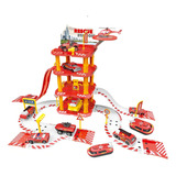  Base Corpo De Bombeiros Barrettomegastore Carrinhos Helicóptero 66pcs Cor Vermelho