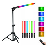 Bastão De Luz Led De Preenchimento Rgb + Tripé 2,10m Preto