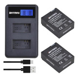 Bat 2x + Carregador Mostra Carga Lcd Para Hero Gopro 3 E 3+