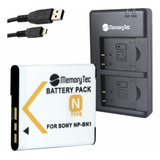 Bat.eria Np-bn1 + Carregador Duplo Para Sony Dsc Séries