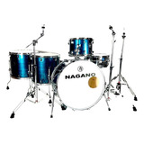 Bateria Acústica Nagano 24/14 Ledship Bst Blue Stripe