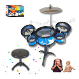 Bateria + Banquetas 5 Tambores Brinquedo Musical Divertido