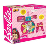 Bateria Infantil Com Banquinho Barbie Fabulosa Fun 7293-1