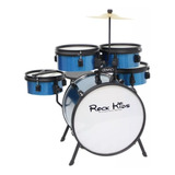 Bateria Infantil Rock Kids C/prato E Banco Rmv Bumbo 14 Azul