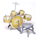 Bateria Infantil Rock Party Com Banquinho E Baquetas