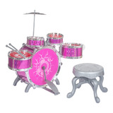 Bateria Infantil Rock Party Com Banquinho Meninos Banqueta