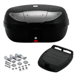 Baú 45 Litros Moto Bauleto Pro Tork + Base Fixação Universal