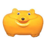 Baú Urso Amarelo Organizador Infantil Brinquedo Plástico