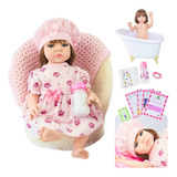 Bebê Reborn Boneca Realista Silicone Vestido Florido