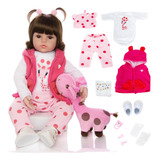 Bebê Reborn Boneca Silicone Girafinha Menina Pode Dar Banho