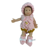 Bebe Reborn Silicone Sólido Mariazinha De 18 Cm
