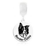 Berloque Cachorro Border Collie Em Prata 925 Maciça