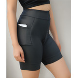 Bermuda Ciclismo Feminino Confortável Preta Short De Gel Uv+