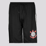Bermuda Corinthians Dryfit Infantil Preta E Branca