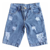 Bermuda Jeans Colorida Fashion Menino 1 À16 Sarja Ou Jeans