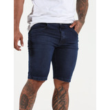 Bermuda Jeans Masculina Skinny Com Super Lycra Linha Premium