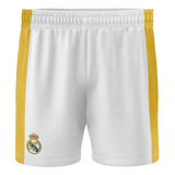 Bermuda Real Madrid Liga Branco/amarelo Oficial + Nf