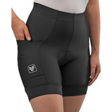 Bermuda Short Ciclismo Feminina Bolsos Free Force Basic One