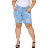 Bermudas Shorts Feminino Jeans Plus Size Ciclista 44-52