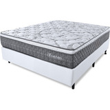 Bf Colchões Cama Box Smart Spring 188x128cm Viúva Branco E Cinza