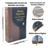 Bíblia Com Harpa Letra Hiper Gigante Rc Botão Preto