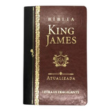 Bíblia King James Letra Ultra Gigante 1611 Capa Luxo Marrom