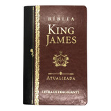 Bíblia King James Letra Ultra Gigante 1611 Capa Luxo Marrom