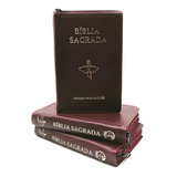 Bíblia Sagrada Católica Completa Antigo E Novo Testamentos Editora Cnbb Tamanho Médio Capa Com Ziper Super Lançamento
