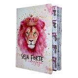 Bíblia Sagrada Evangélica Letra Gigante Com Índice Abas Adesivas Laterais Leão Rosa Coroa Feminina Seja Forte E Corajosa Promoção Arc Sb Linda Capa Luxo