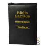 Biblia Sagrada Letra Hipergigante Zíper Preta - C/ Harpa Cristã, De João Ferreira De Almeida., Vol. Único. Editora Cpp, Capa Dura Em Português, 2021