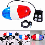Bicicleta, 6 Led, Piscando, 4 Sons, Sirene De Buzina Policia