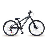 Bicicleta 26 Alum Rebaixada Rebel Gta 7v Single Grau Flame