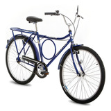 Bicicleta 26 Houston Barra Circular Forte / Super Forte Vb Cor Azul