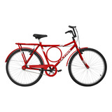Bicicleta Antiga Aro 26 Barra Circular Sem Marchas Vermelha