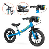 Bicicleta Aro 12 Infantil Equilibrio Azul Sem Pedal Nathor